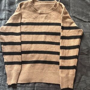Striped Tan and Black Men's Sweater